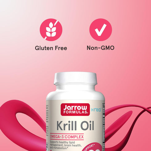 Omega-3 60 30 Jarrow Formulas Krill Oil - Phospholipid Complex with Astaxanthin - Softgels - Servings - Supports Lipid