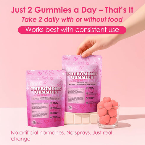 WOVOEO Gummies 60 Gummies Pheromone for Women, with Slippery Elm- Enhance Your Confidence & Attraction - Natural