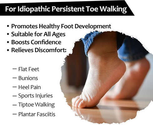 Kids Carbon Fiber Insole, Correct Children's Tip Toe Walking, Rigid Shoe Insert for Plantar Fasciitis Pain Relief