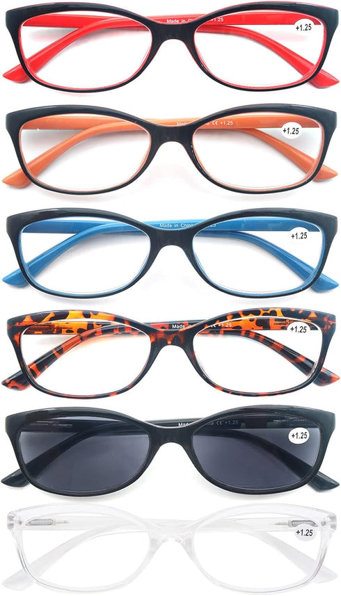 Reading Glasses Womens Readers, Stylish Cheaters +1.75, Lightweight Comfortable Glasses for Outdoor Reading