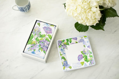 Packs 15 Caspari Hydrangeas and Porcelain Paper Guest Towel Napkins - Two