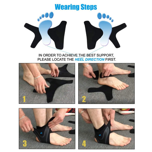 Ankle Support Brace, Adjustable Ankle Strain Protector Strap, Compression Wrap Stabilizer for Basketball Sport Injuries