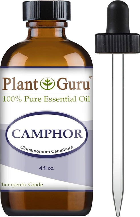 Plant Guru Camphor Essential Oil 4 oz, 100% Pure Undiluted Therapeutic Grade for Skin, Body, Hair Growth