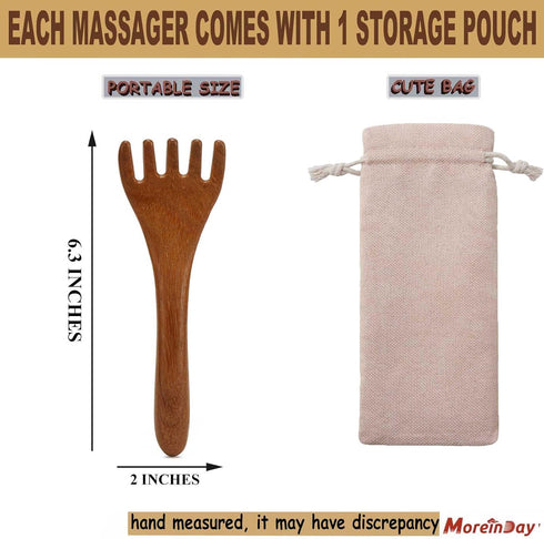 Sandalwood Wooden Scalp and Foot Massager - Gua Sha Comb Tool