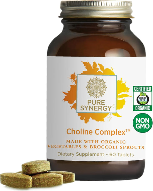 PURE SYNERGY Choline Complex - Vegan Supplement Made with Organic Whole Foods for Pregnancy, Brain, and Liver Health