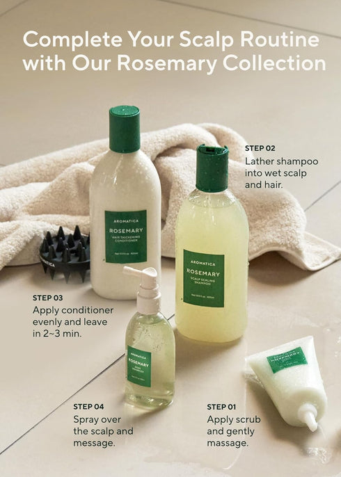 AROMATICA Rosemary Root Enhancer, 3.38 oz - Scalp Nourishing with Food-graded Rosemary Oil, Sulfate & Paraben Free