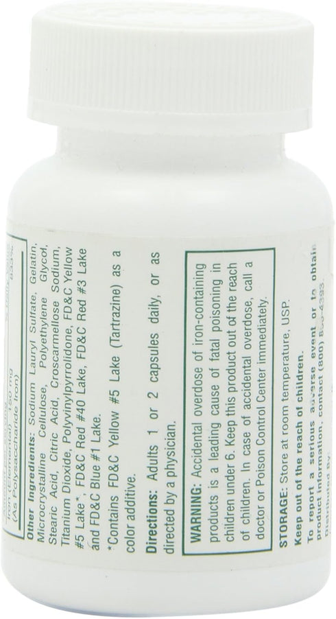 Poly Iron Capsules 150 mg Dietary Supplement by Cypress Pharmaceutical, 100 Caps per Bottle