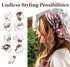 Karma Bee Headband for Women - Wide Fabric Headband and Stretchy Hair Scarf - Light Blue