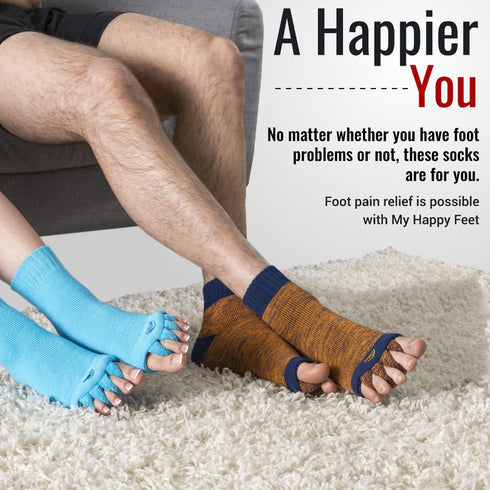 Large Charcoal Socks & Peanut Ball Foot Massager Combo for Plantar Fasciitis