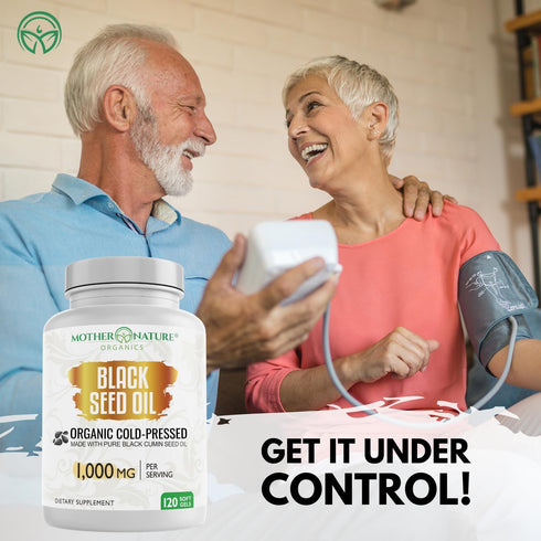 Organic High Potency Turkish Black Seed Oil Capsules, Cold Pressed, Non-GMO, 1,000mg Dose (120ct)