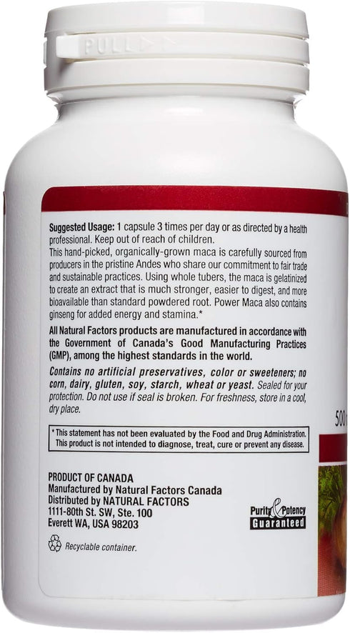 MacaRich by Natural Factors, Super Strength Power Maca, Antioxidant Supplement with Ginseng, 90 Capsules