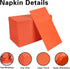 Dark Orange Napkins (50 Pack) - Disposable Linen-Feel Dinner Napkins with Built-in Flatware Pocket for Parties