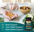 Triple Strength Omega 3 Fish Oil, 2400 mg Supplement - 60 Softgels for Brain & Heart Health Support