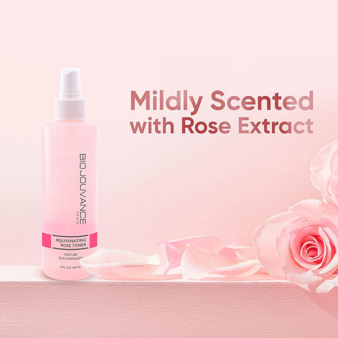 Rejuvenating Rose Toner Spray 8oz, PH Balancing Alcohol-Free Hydrating Face Toner for Mature Skin