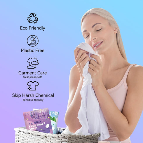 Pack 2 Pack 5 YUCO Travel Laundry Detergent Sheets of Sheet for Overnight Week Travel, Envelope Pouch Carry Everywhere