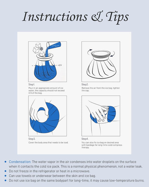 Ice Pack for Injuries Reusable, Hot & Cold Therapy Ice Bag for Pain Relief, No-Leak Elastic Breathable Cold Pack, Size
