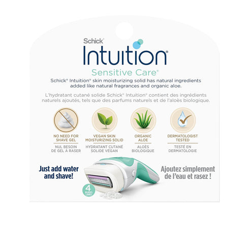 INTUITION Schick Refill, Razors for Women Sensitive Skin, 6 Count (Pack of 1) with Organic Aloe