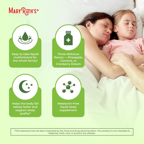 Extra Strength Nighttime Liquid Multimineral Sleep Supplement, Sugar Free, Calm Magnesium Citrate Sleep, NO Melatonin,