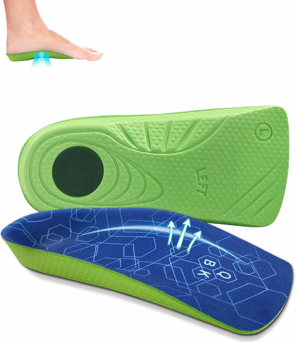 3/4 Length High Arch Support Insoles, QBK Plantar-Fasciitis Insoles for Flat Feet, All-Day Comfort XL
