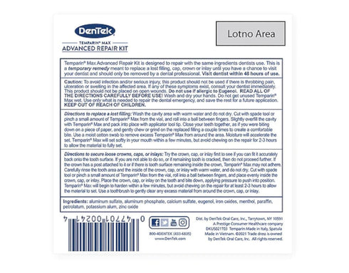 DenTek Temparin Max Lost Filling and Loose Cap Repair Kit, One Step Formula, 2-Pack