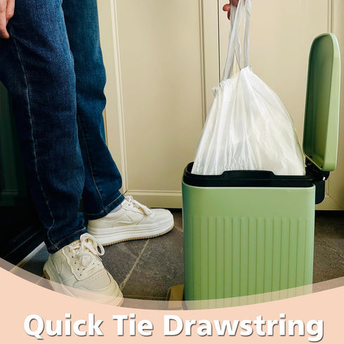 4 Gallon Trash Bags, 200 Count, Small Bathroom Garbage Bag Drawstring, Strong White Plastic Unscented for Office