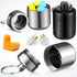 4 Pack Ear Plug Carrying Case Keychain, Portable Keychain Pill Holder Case, Waterproof Metal Earplug Case Small Pill Container Carrier for Earplugs, Pills Case and Jewelry Holder (Black, Gray)