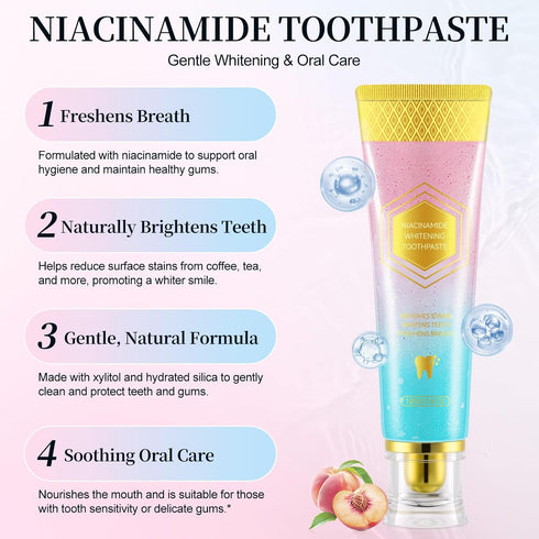 Mariayu Niacinamide Whitening Toothpaste, Niacinamide Toothpaste, Effectively Whitens Teeth, Protects Tooth Enamel