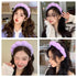 Spa Headbands for Washing Face or Makeup, Puffy Terry Cloth Hairband for Women, Skin Care Makeup Accessories (Purple)