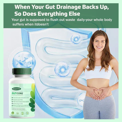 Sequente 60 GutCore Advanced Digestive Comfort Capsules Vegan, Non-GMO Daily Digestive Support with Inulin, Fennel