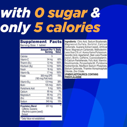 Alka-Seltzer Energy Boost: Caffeine & Guarana, 30ct Fizzy Tablets for Daily Energy Supplement