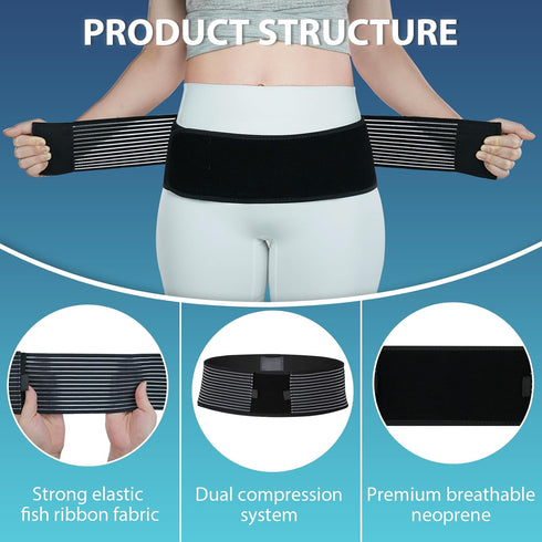 Nvorliy SI Joint Belt, Sacroiliac Pelvic Support for Lower Back Pain Relief, L/XL