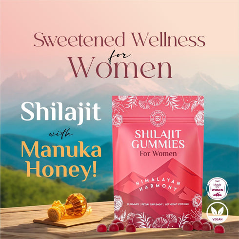 Gummies 60 Count Shilajit for Women with Manuka Honey Supplement - Pure Himalayan Haramony | Rich in Fulvic Acid