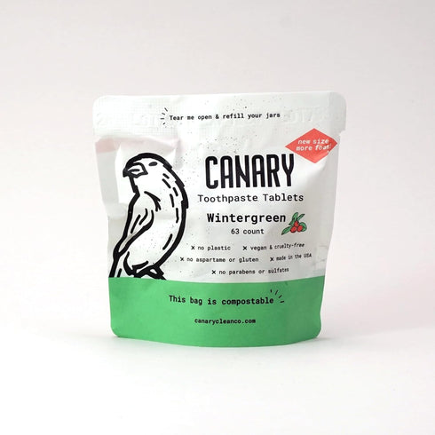 Wintergreen Canary Toothpaste Tablets - Chewable Nano-Hydroxyapatite Teeth Cleaning, No Fluoride, 189 Count