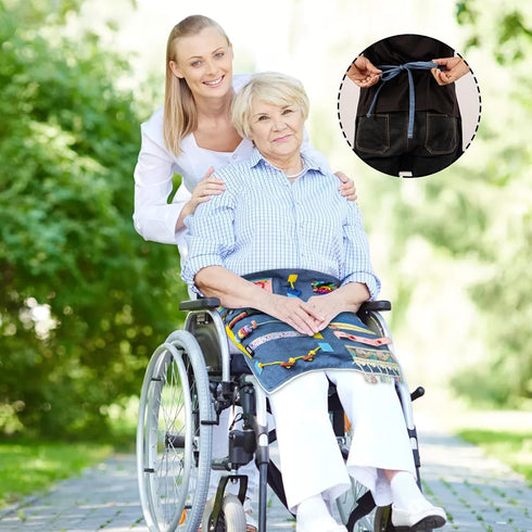 JFHNMLW Fidget Apron for Elderly, Fidget Blanket for Adults with Dementia, Dementia Products for Elderly, Sensory