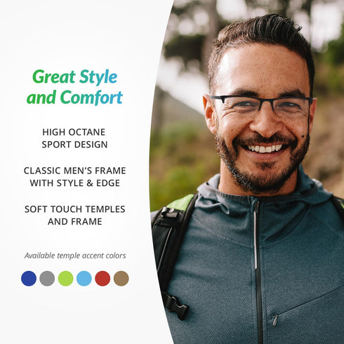 SAV Sportex AR4150 Reading Glasses, Flexible, Durable, Ultra-Lightweight Readers for Men and Women
