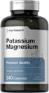 Horbaach Potassium Magnesium Supplement | 240 Capsules | Non-GMO & Gluten Free