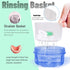 Leak Proof Portable Denture Bath Case, Denture Cleaning Cup, False Teeth Holder, Transparent Blue