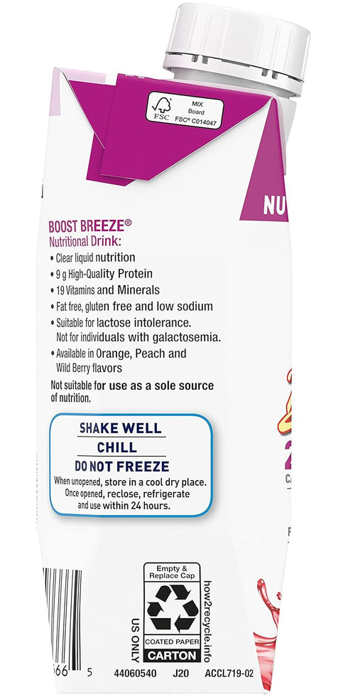 Boost Breeze Nutritional Drink - Wildberry, 8 Fl Oz (Pack of 6)