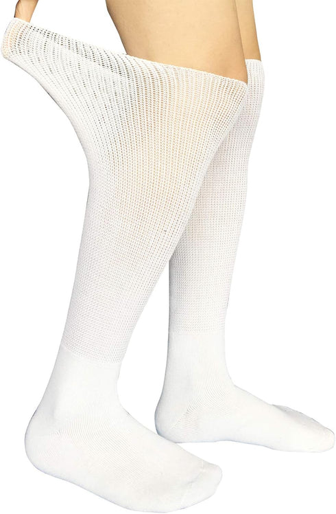 SYOLLAVE 2 Extra Width Non-binding Socks for Lymphedema Bariatric Diabetic Knee High Sock for Swollen Edema Cast Feet