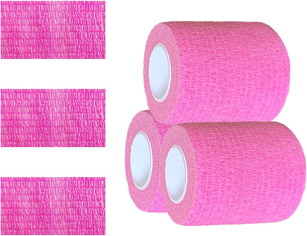 Kuanfine 3 Pack 3 Inches Self Adhesive Bandage Wrap Vet Wrap for Pets,