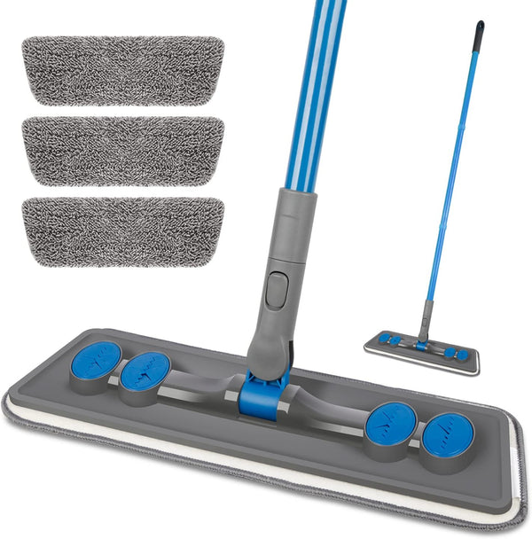 Microfibre Floor Mop for Cleaning Floors | FORSPEEDER Flat Mop for Laminate, Wooden, and Tile Cleaning