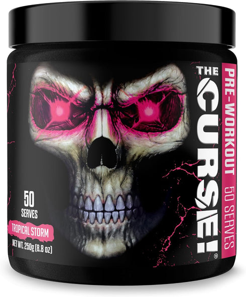JNX SPORTS The Curse! Pre Workout Powder - 50 Servings, Tropical Storm Flavor - Boost Energy & Focus