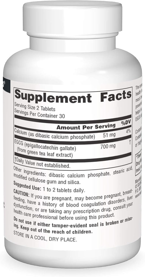 Source Naturals EGCG, Antioxidant and Thermogenic Activator from Green Tea, 350 mg, 60 Tablets