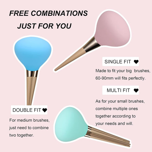 Makeup Brush Covers, Silicone Brush Organizer Case for Makeup Storage and Protect Makeup Bag, 4 Pack Reusable Brush Holders for Travel, Dustproof Brush Protector for Makeup Lovers and Wife
