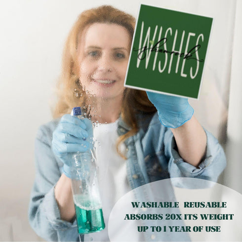 LARTSFRO 4 Pack Lucky Wishes Green Swedish Dishcloths for Kitchen, Swedish Dish Cloths for Four-Leaf Clover, Dish