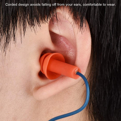 Corded Silicone Noise Reduction Ear Plugs - Metal Detectable Hearing Protection