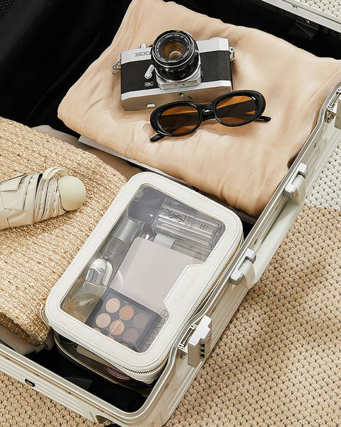 Rownyeon Clear Makeup Case - Toiletry Bag, Multipurpose Travel Makeup Train Case, Transparent Storage Bag