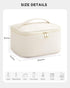 HBlife Travel Makeup Bag, Portable Cute Leather Cosmetic Bag, Large Organizer Toiletry Bag for Women Girls with Handle