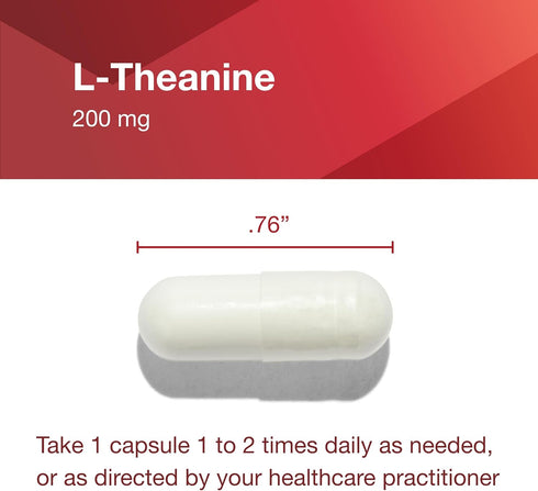 PROTOCOL FOR LIFE BALANCE L-Theanine 200mg, Normal Stress Relief, Non-Drowsy, 60 Veg Caps