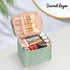 OCHEAL Large Double Layer Makeup Bag, Vertical Storage Cosmetic Case for Women/Girls with Multiple Compartments-Green
